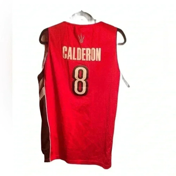 Toronto Raptors adidas NBA Jose Calderon casual athletic red black jersey XL - Picture 2 of 3